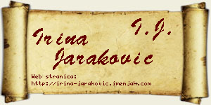 Irina Jaraković vizit kartica